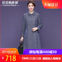【25%羊毛】甘甘的世界2018秋冬新款毛呢外套女中年大码妈妈装图片