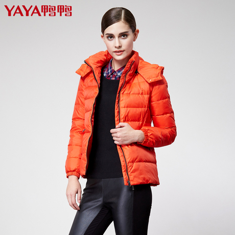 鸭鸭韩版修身羽绒服女短款加厚潮秋冬装外套时尚女装B-5448商品大图