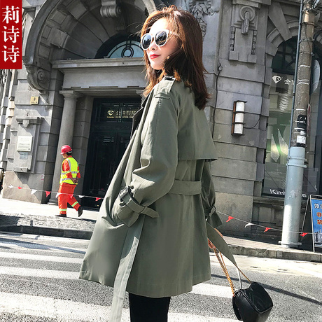 chic风衣外套女2018秋季新款中长款韩版风春秋小个子短款显瘦女装商品大图