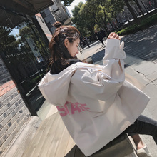 外套女春秋连帽休闲风衣2018春季bf学生新款韩版宽松百搭burberry