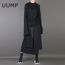 港風不規則半身裙女潮中長款 休閑長裙 時尚 新款 UUMP2019秋裝