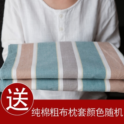 天宜家纺 老粗布床单 单件单人纯棉床单单件1.5m床粗布床单双人