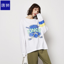唐狮旗舰店秋T恤女长袖T恤高尔夫印花运动休闲圆领女上衣打底图片