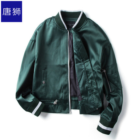 唐狮旗舰店2018秋装新款外套女撞色拼接休闲棒球领短外套潮流商品大图