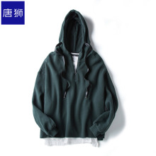 唐狮旗舰店2018冬装新款卫衣女两件套下摆毛边宽松连帽加绒潮图片