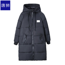 唐狮旗舰店2018冬装新款羽绒服女中长款插肩袖直筒黑色上衣图片