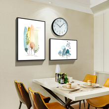饰画餐厅墙面装 饰钟表壁画三件套创意挂钟北欧饭厅餐厅挂画 餐桌装