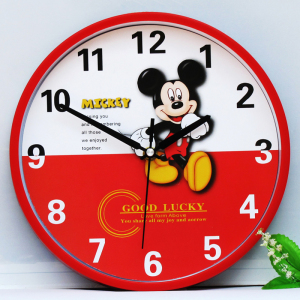 【天天特价】时尚现代挂钟客厅卧室挂表静音时钟儿童卡通挂钟表