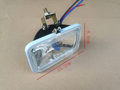 汽车货车真空灯12V24V前照大灯4寸方灯疝气灯射灯改装超亮氙气灯