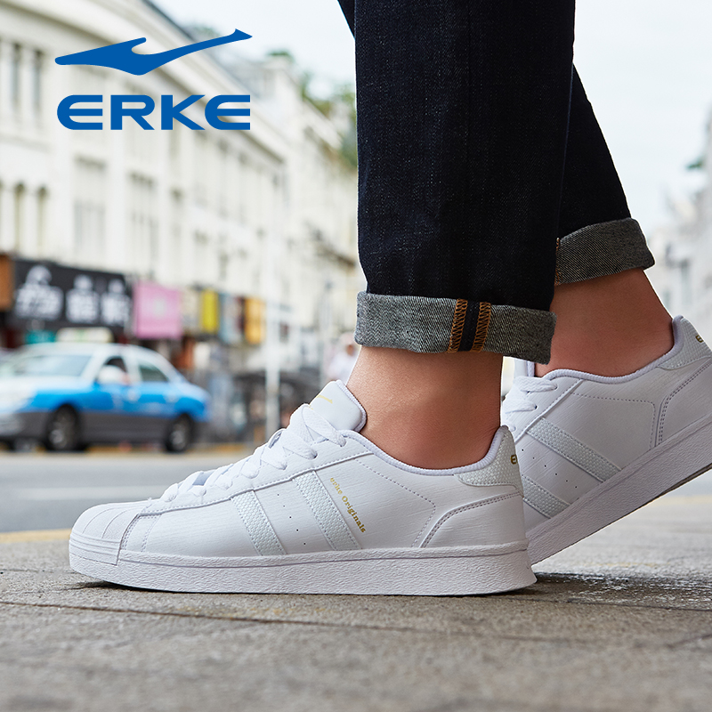 ERKE Men's Shoes 2018 Autumn New Durable Casual Sneakers Men's Skate shoe Small White Shoes Casual Shoes