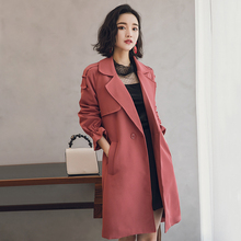 风衣女中长款韩版春秋季2018新款秋装chic女士端庄大气lulu外套图片