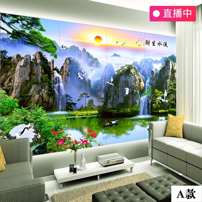 瓷砖3d电视背景墙砖山水画优惠券