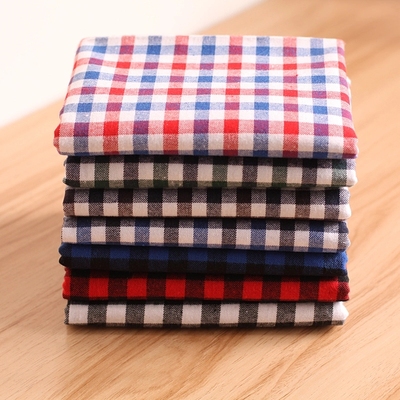 秋冬全棉磨毛布料复古英伦加厚格子衬衫裙子服装DIY磨绒棉布面料