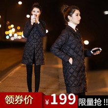 2017秋冬季女装新款韩国中长款轻薄薄款棒球领羽绒服女韩版外套潮图片