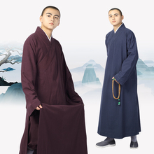 尚远全棉水洗棉麻长褂僧服僧装长衫僧衣大褂夏季和尚服僧人长褂