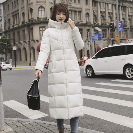 2018秋冬新款女装羽绒棉服女外套韩版修身中长款加大码过膝棉袄潮商品大图