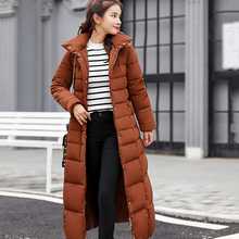 2018秋冬新款女装韩版棉服女中长款棉衣百搭过膝加厚羽绒棉袄外套图片