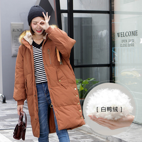 MACON羽绒服中长款女2018新款加厚韩版时尚长款长过膝女装外套潮商品大图
