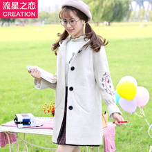 冬装毛呢外套中长款女学生2018秋季新款初高中学生韩版呢子大衣潮图片
