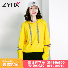 自由呼吸连帽卫衣女秋2018新款潮学生bf宽松长袖春秋大码时尚外套图片