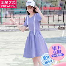 少女心仙女连衣裙学院风初中生夏季韩版小清新连衣裙2018夏季新款图片