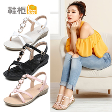 低跟纯色女凉鞋 波西米亚休闲时尚 夏款 柜正品 达芙妮旗下SHOEBOX