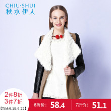 秋水伊人棉衣女冬棉服修身中长款毛呢大衣F1202图片