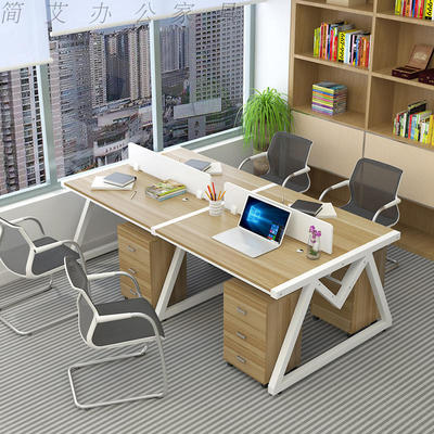 台式电脑桌双人写字桌宜家用书桌书架组合家具书柜现代简约办公桌最新报价