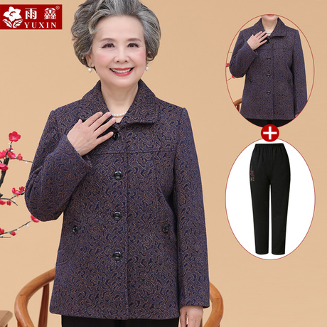 中老年人女装秋装外套妈妈装冬老人衣服春季开衫奶奶装60-70-80岁商品大图