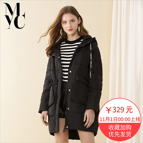 韩版宽松显瘦羽绒服2018冬季女装新款时尚字母韩版百搭连帽外套潮商品大图