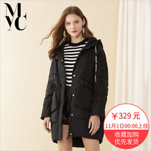 韩版宽松显瘦羽绒服2018冬季女装新款时尚字母韩版百搭连帽外套潮图片