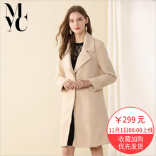 ins加绒女装风衣外套2018冬季新款时尚韩版百搭学院风纯色呢大衣图片