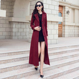 园子靓衣2018春秋新款外套女韩版修身气质长款风衣女过膝FY-792