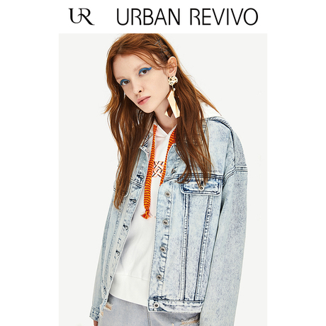 UR2018秋冬新品青春女装格调休闲水洗翻领牛仔外套YL39SBJN2000商品大图