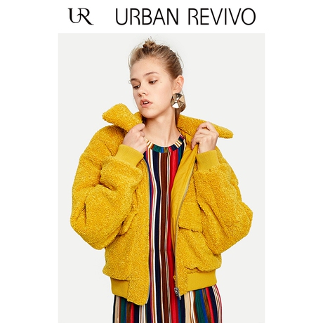 UR2018秋冬新品青春女装格调简约口袋束口时尚外套YV43R1BN2000商品大图