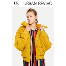 UR2018秋冬新品青春女装格调简约口袋束口时尚外套YV43R1BN2000图片