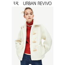 UR2018秋冬新品女装简约牛角扣翻领短外套WH45S1BE2000图片