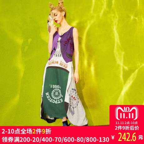 妖精的口袋旗舰店夏装2017新款大码宽松无袖连衣裙女长裙子商品大图