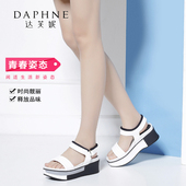 Daphne/达芙妮夏季休闲运动厚底松糕平底舒适女凉鞋1016303606