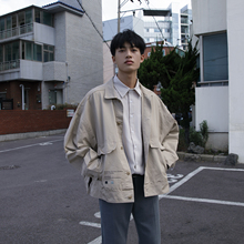 简约宽松短款 上衣薄 外套韩版 秋季新款 夹克男士 日系工装 大赖自制