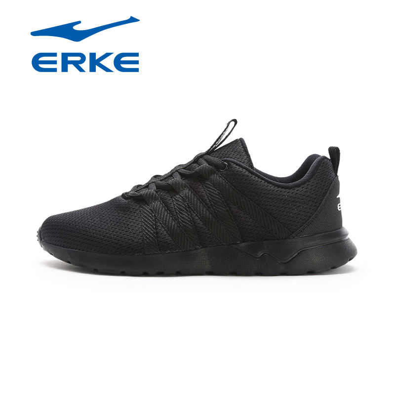 ERKE Men's Shoes 2019 Autumn New Sports Shoes Men's Black Breathable Running Shoes Breathable Wear resistant Casual Shoes