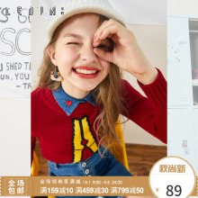 乐町春装2018新款女装潮毛针织衫休闲长袖毛衣上衣时尚打底衫毛衫图片