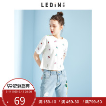 乐町2018夏季新款t恤女短袖宽松韩版学生半袖女生小心机时尚上衣图片