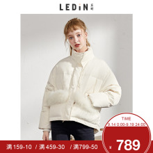 乐町皮草毛边羽绒服2018秋装新款时尚短款加厚白鸭绒宽松外套女冬图片