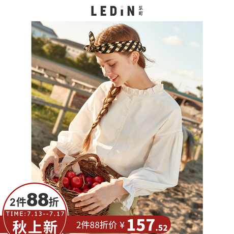 乐町ins超火的韩范白衬衫女宽松2018夏季新款女装复古泡泡袖上衣商品大图