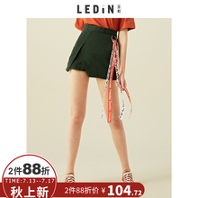乐町2018女夏下摆不规则牛仔高腰港味ins超火半裙网红A字裙图片