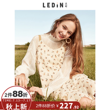 乐町碎花背带连衣裙ins超火的吊带裙慵懒风韩版复古中长款裙子潮图片