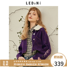 乐町羊羔领绣花牛仔外套2018秋季新款韩版长袖加厚修身复古上衣女图片