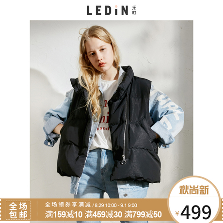 乐町小立领羽绒马甲2018秋装新款短款韩版宽松保暖百搭背心女冬商品大图