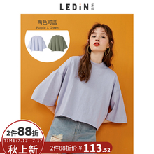 乐町t恤女短袖女宽松韩范2018夏季新款女ins潮复古chic上衣女夏图片
